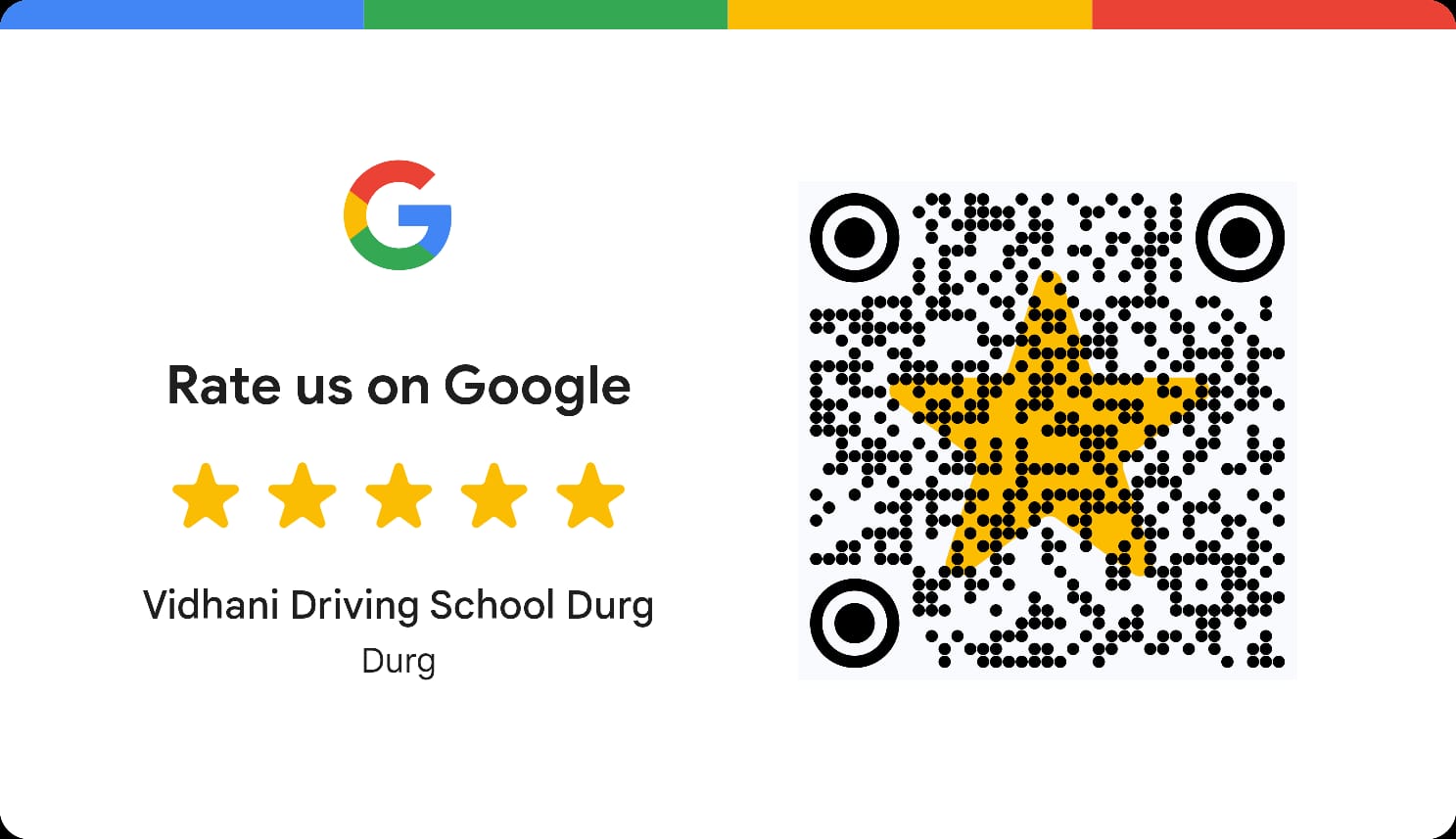 Zooom Driving School Google Review QR Code